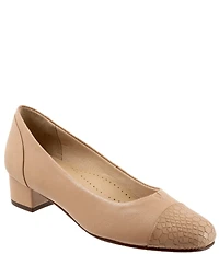 Trotters Daisy Leather Snake Print Cap Toe Pumps