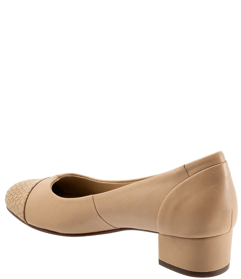 Trotters Daisy Leather Snake Print Cap Toe Pumps