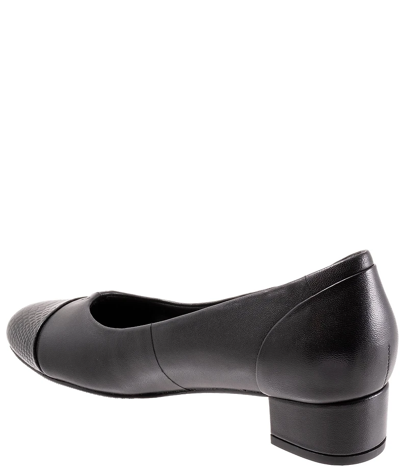 Trotters Daisy Leather Snake Print Cap Toe Pumps