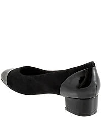 Trotters Daisy Suede and Patent Cap Toe Pumps