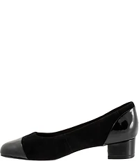 Trotters Daisy Suede and Patent Cap Toe Pumps