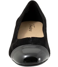 Trotters Daisy Suede and Patent Cap Toe Pumps