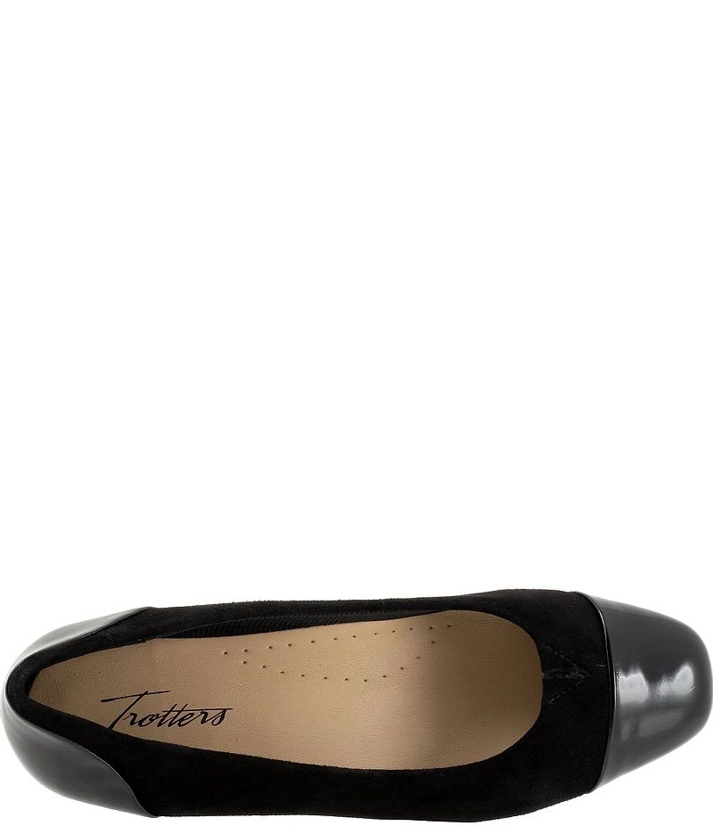 Trotters Daisy Suede and Patent Cap Toe Pumps