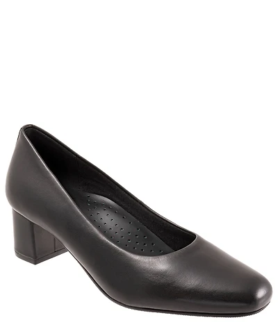 Trotters Daria Leather Block Heel Pumps