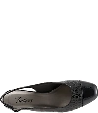 Trotters Dea Crocodile Leather Slingback Pumps