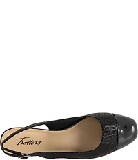 Trotters Dea Dotted Microfiber Patent Cap Toe Slingback Pumps