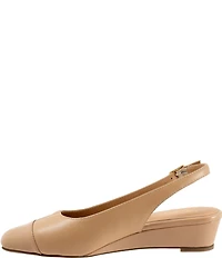 Trotters Dea Leather Slingback Wedge Patent Cap Toe Pumps