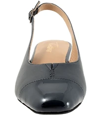 Trotters Dea Leather Slingback Wedge Patent Cap Toe Pumps