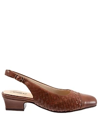 Trotters Dea Woven Leather Slingback Pumps