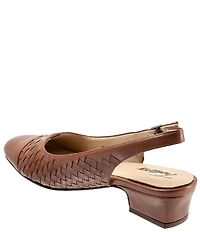 Trotters Dea Woven Leather Slingback Pumps