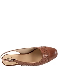 Trotters Dea Woven Leather Slingback Pumps