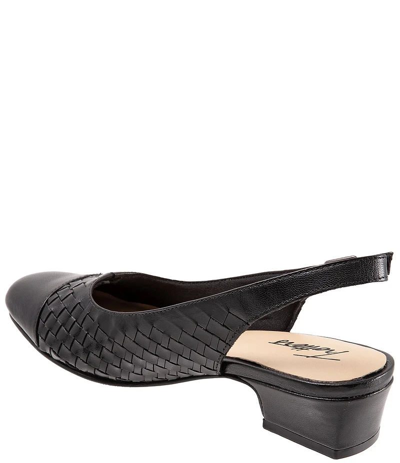 Trotters Dea Woven Leather Slingback Pumps