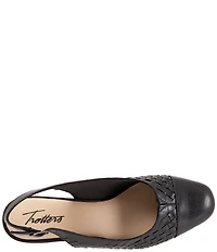 Trotters Dea Woven Leather Slingback Pumps