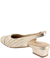 Trotters Dea Woven Leather Slingback Pumps