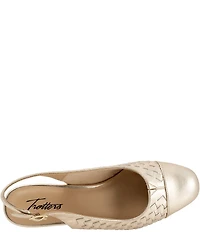 Trotters Dea Woven Leather Slingback Pumps