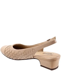 Trotters Dea Woven Leather Slingback Pumps