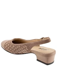 Trotters Dea Woven Suede and Leather Slingback Pumps