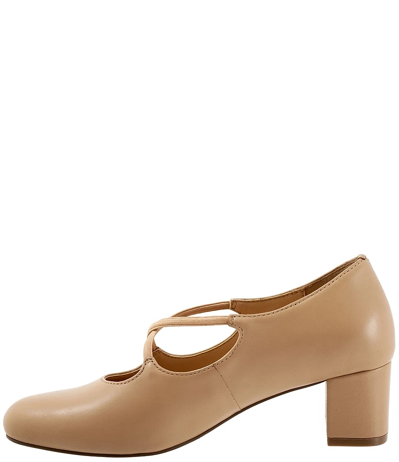 Trotters Demi Leather Cross Band Pumps
