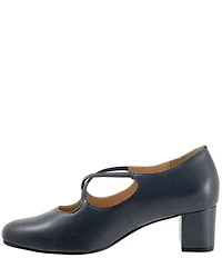 Trotters Demi Leather Cross Band Pumps