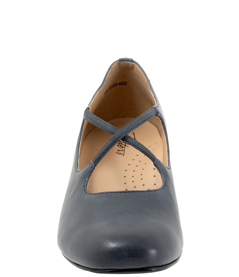 Trotters Demi Leather Cross Band Pumps