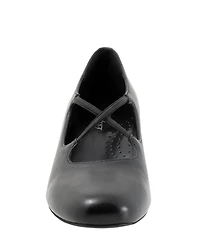 Trotters Demi Leather Cross Band Pumps