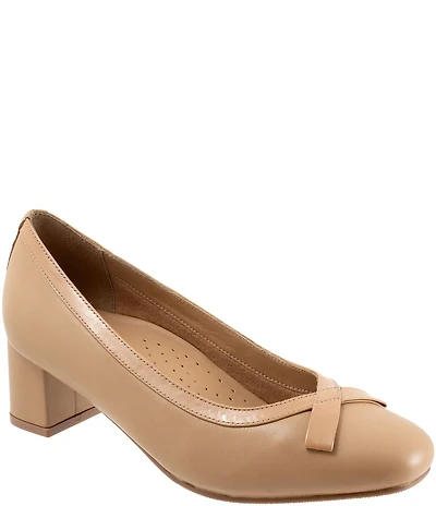 Trotters Devin Leather Block Heel Pumps
