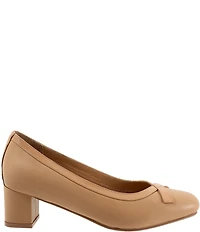 Trotters Devin Leather Block Heel Pumps