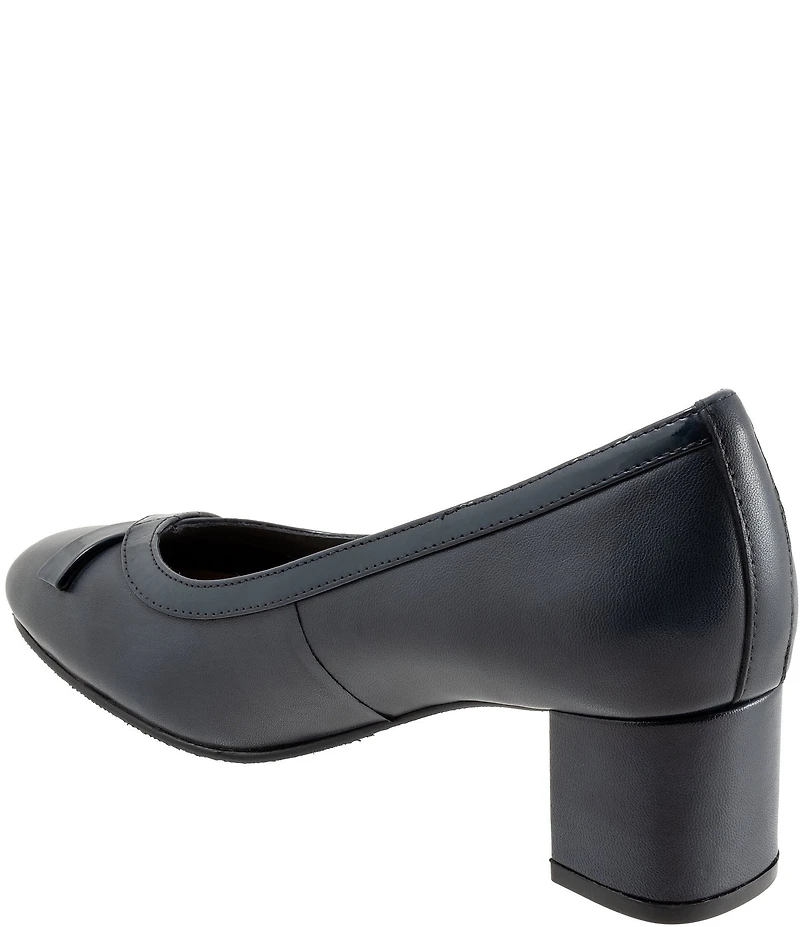 Trotters Devin Leather Block Heel Pumps