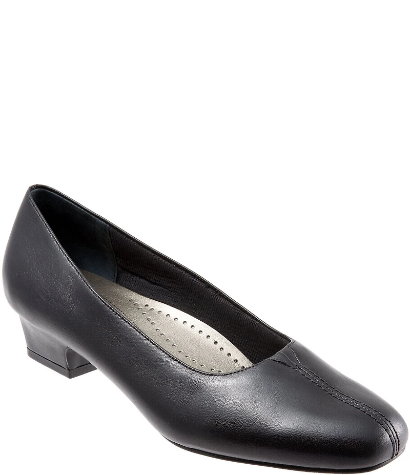 Trotters Doris Leather Block Heel Pumps