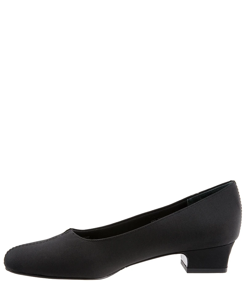 Trotters Doris Micro Textile Block Heel Pumps