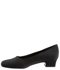 Trotters Doris Micro Textile Block Heel Pumps