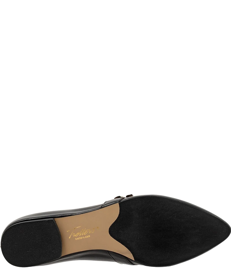 Trotters Emerald Leather Double Strap Mary Jane Flats