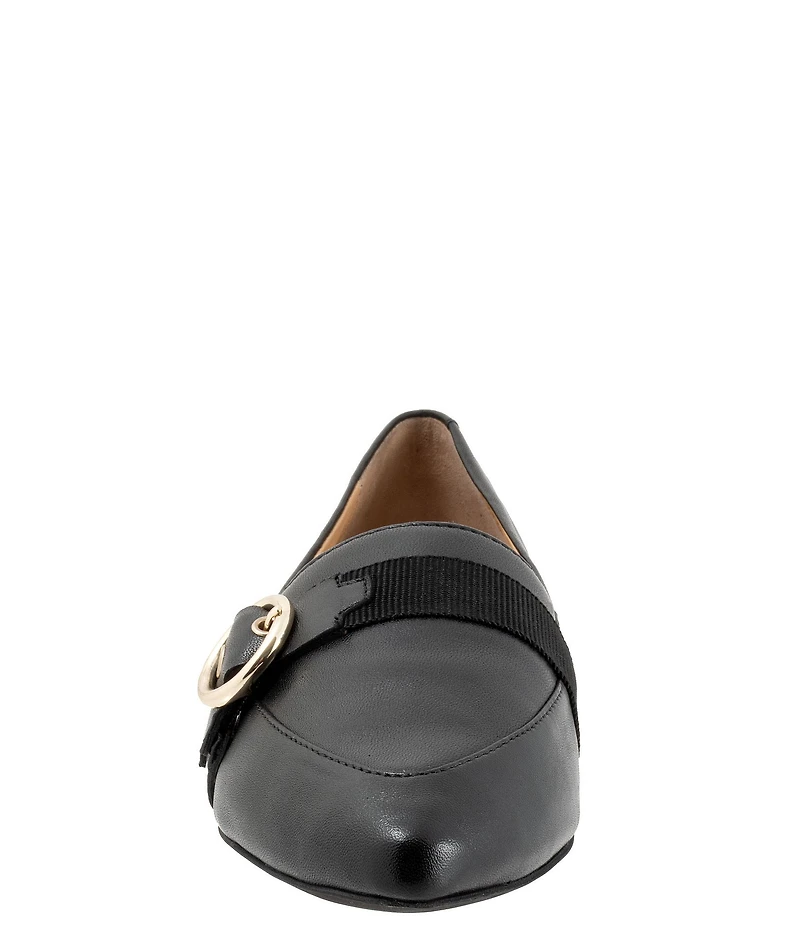 Trotters Emmett Leather Buckle Hardware Strap Flats