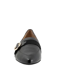 Trotters Emmett Leather Buckle Hardware Strap Flats