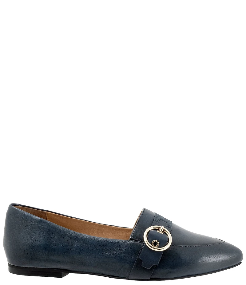 Trotters Emmett Leather Buckle Hardware Strap Flats