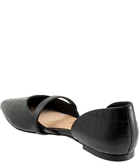 Trotters Emory Croco Embossed Leather Pointed Toe Flats