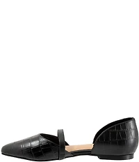 Trotters Emory Croco Embossed Leather Pointed Toe Flats