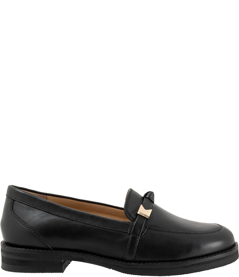 Trotters Femi Leather Bow Hardware Detail Loafers