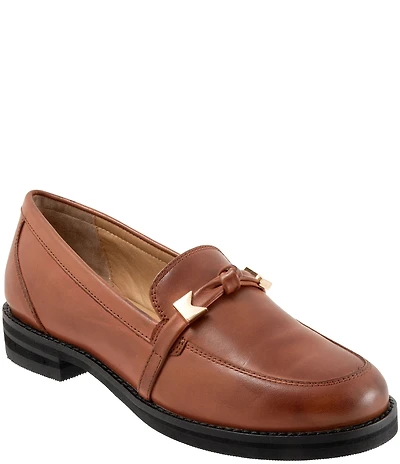 Trotters Femi Leather Bow Hardware Detail Loafers