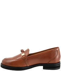 Trotters Femi Leather Bow Hardware Detail Loafers