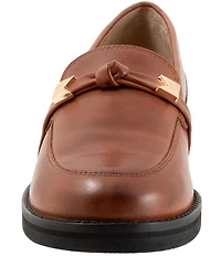 Trotters Femi Leather Bow Hardware Detail Loafers