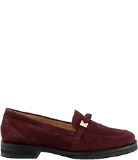 Trotters Femi Suede Bow Hardware Detail Loafers