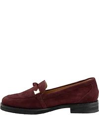 Trotters Femi Suede Bow Hardware Detail Loafers