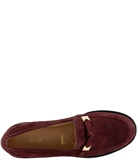 Trotters Femi Suede Bow Hardware Detail Loafers