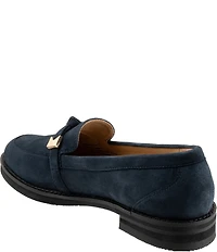 Trotters Femi Suede Bow Hardware Detail Loafers