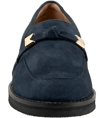 Trotters Femi Suede Bow Hardware Detail Loafers
