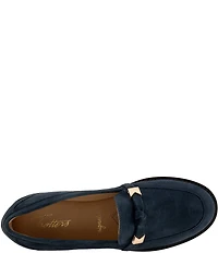Trotters Femi Suede Bow Hardware Detail Loafers