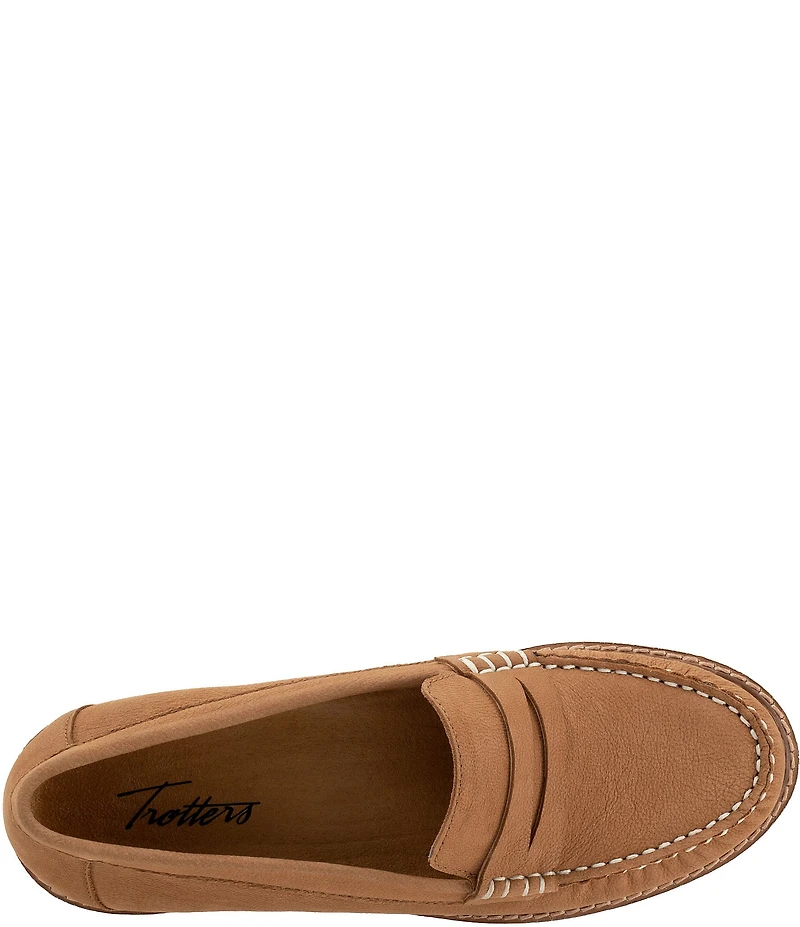 Trotters Francey Nubuck Suede Lug Sole Penny Loafers
