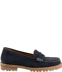 Trotters Francey Nubuck Suede Lug Sole Penny Loafers