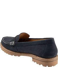 Trotters Francey Nubuck Suede Lug Sole Penny Loafers